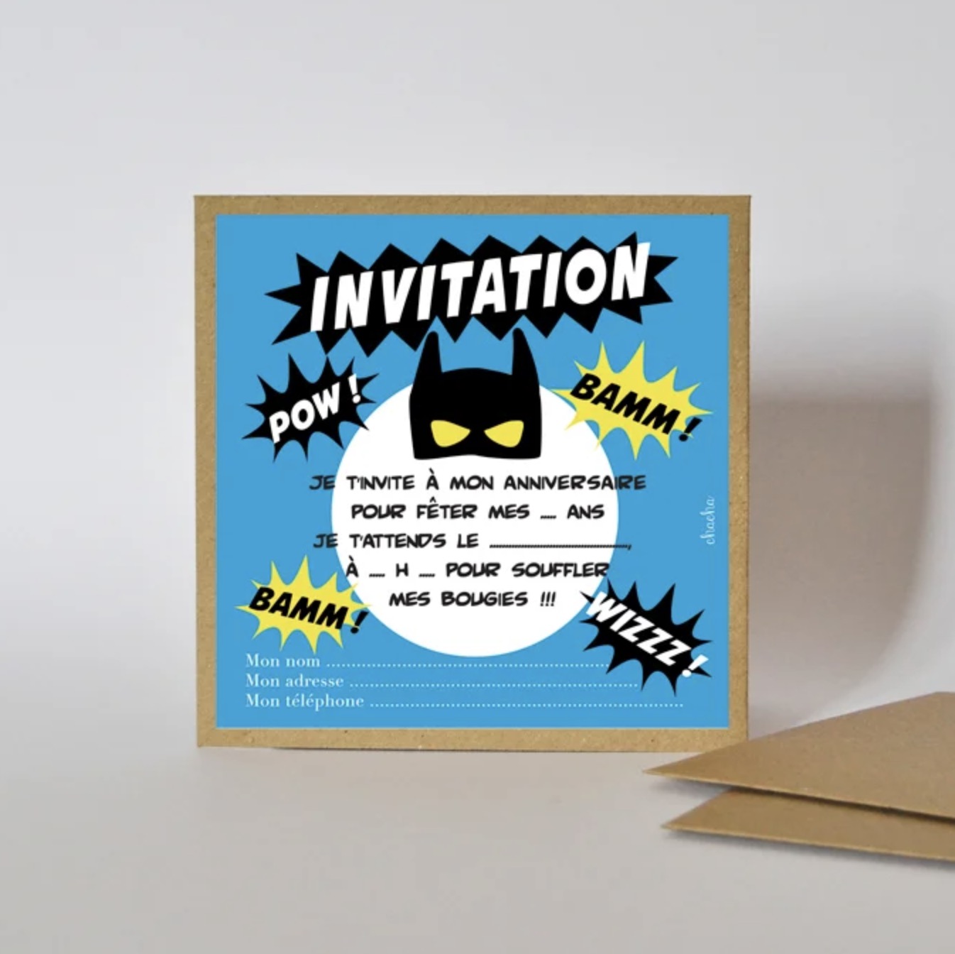 Cartes D Invitation X8 Super Heros